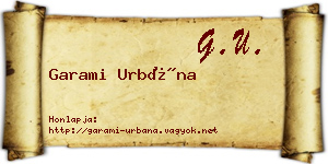 Garami Urbána névjegykártya